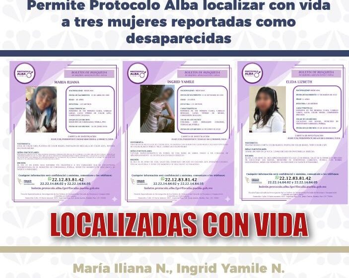 317 Localizan con vida a tres mujeres reportadas como desaparecidas
