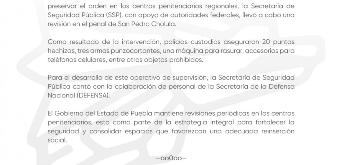 WhatsApp_Image_2026-06-25_at_12.37.28_PM SSP y DEFENSA realizan operativo de revisión en el penal de Cholula